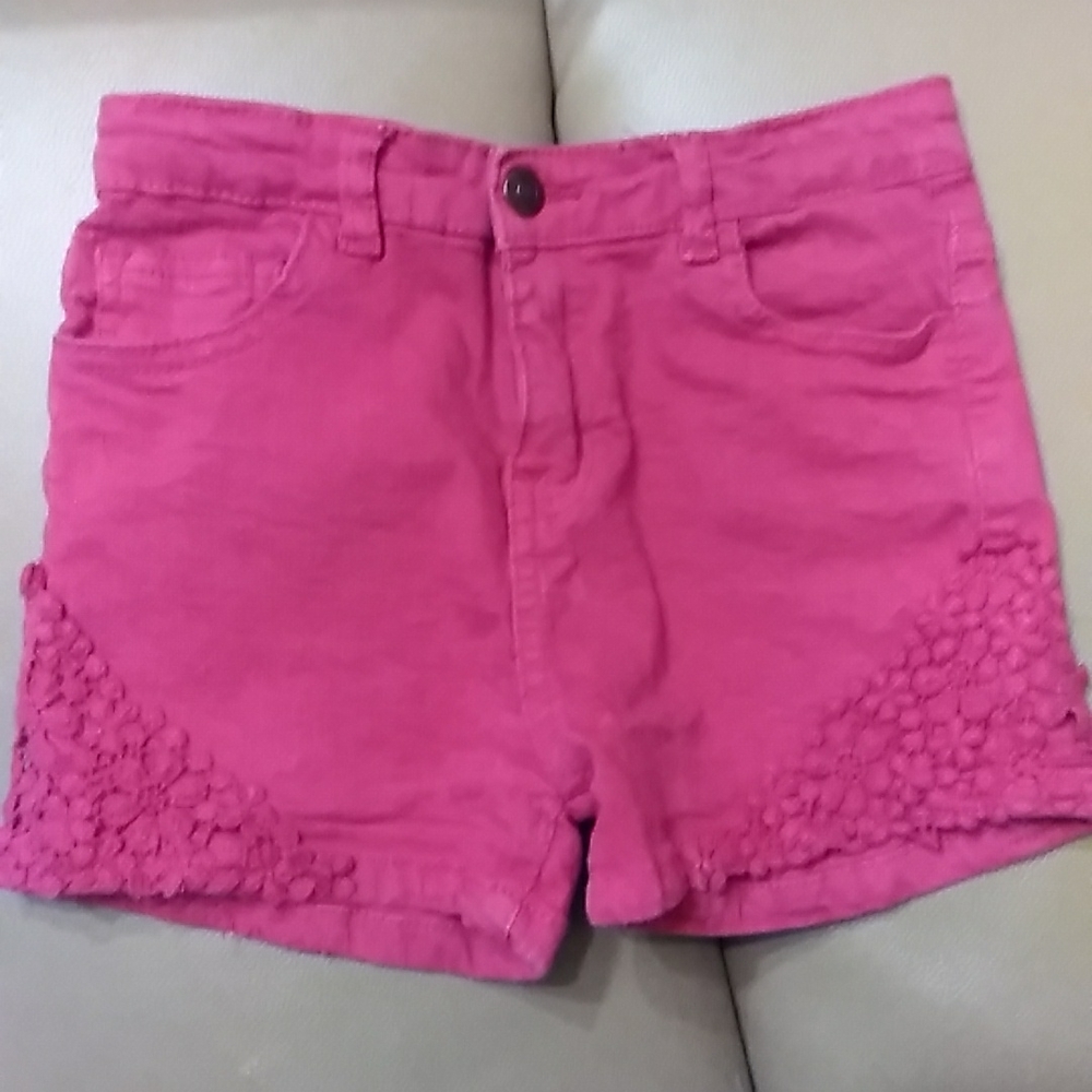 SATIN FLOWERS KIDS SHORTS
